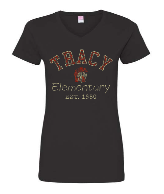 V NECK- TRACY ELEMENTARY EST 1980