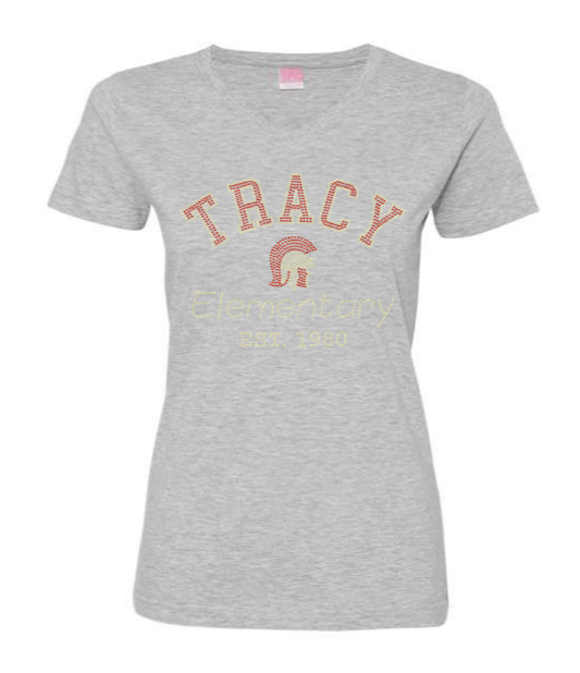 V NECK- TRACY ELEMENTARY EST 1980