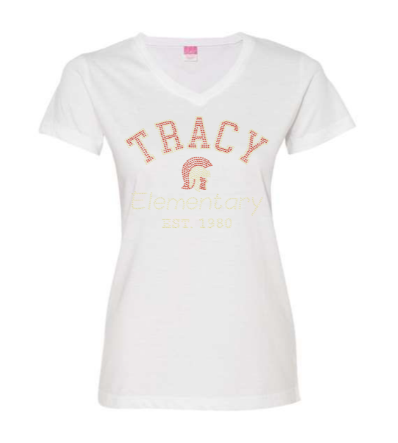 V NECK- TRACY ELEMENTARY EST 1980