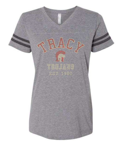 FOOTBALL TEE- TRACY TROJANS EST 1980