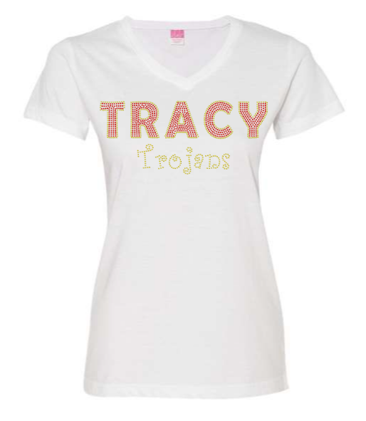 V NECK- TRACY TROJANS