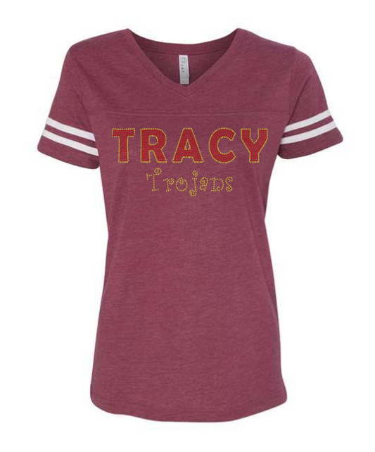 FOOTBALL TEE- TRACY TROJANS