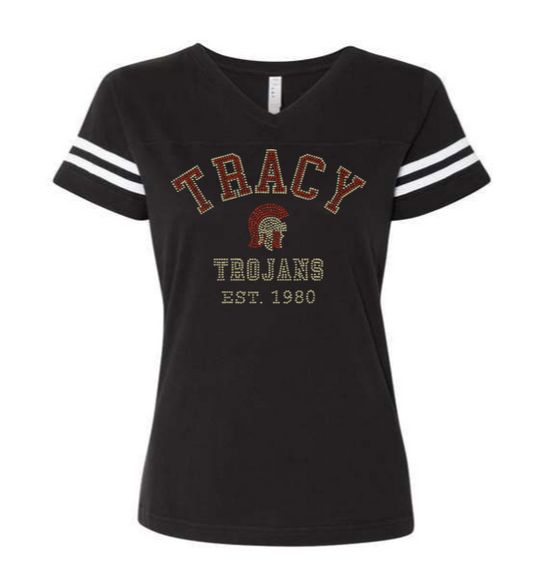 FOOTBALL TEE- TRACY TROJANS EST 1980
