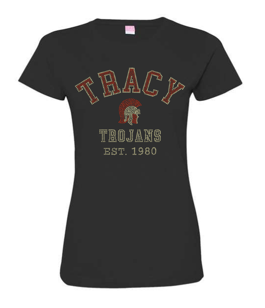 CREW NECK- TRACY TROJANS EST 1980